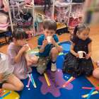 Making Our Star Festival Streamers！（吹き流しを作ったよ！）☆ Kindy 3（年長クラス）